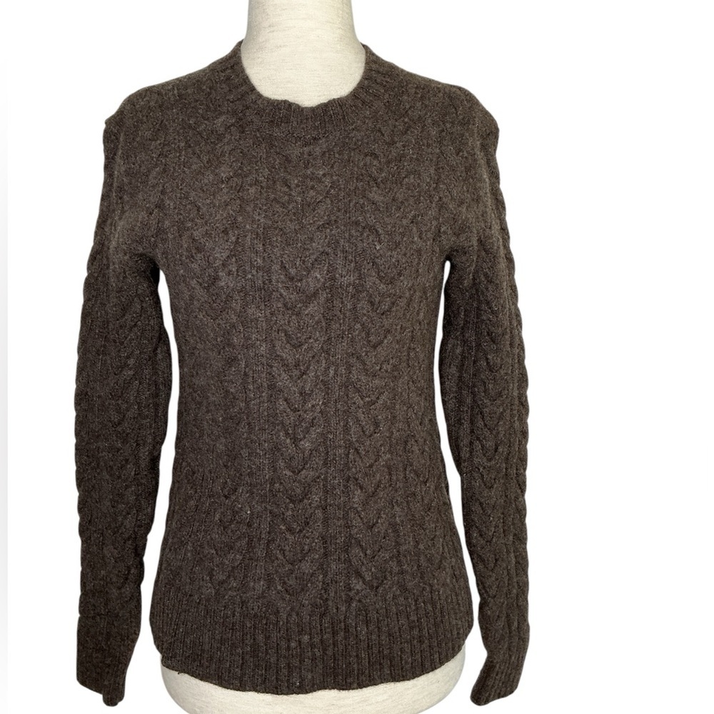 Todd Snyder Cable Knit Merino Wool Dark Brown Sweater Size XSmall